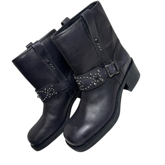 ASH Tequila Studded Moto Engineer Boots Size 39/8.5 - 9 Anthropologie New $360 - Picture 5 of 9